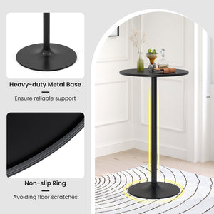 24 Inch Modern Round Cocktail Table with Metal Base and MDF Top-Set of 2 view 8