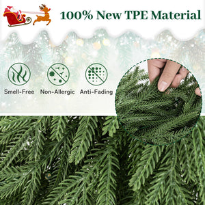 24 Inch Pre-lit Christmas Wreath with 108 Branch Tips and 35 Warm White LED Lights for Wall Window-2 piece view 8