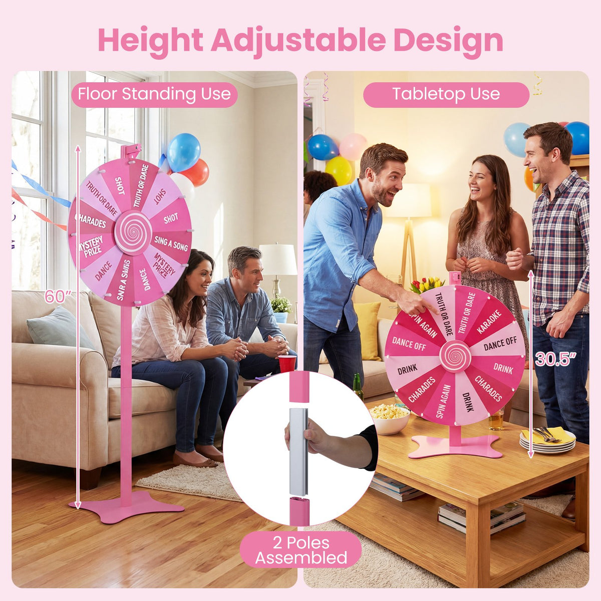 24 Inch Prize Wheel with Blackboard Marker and Eraser view 7