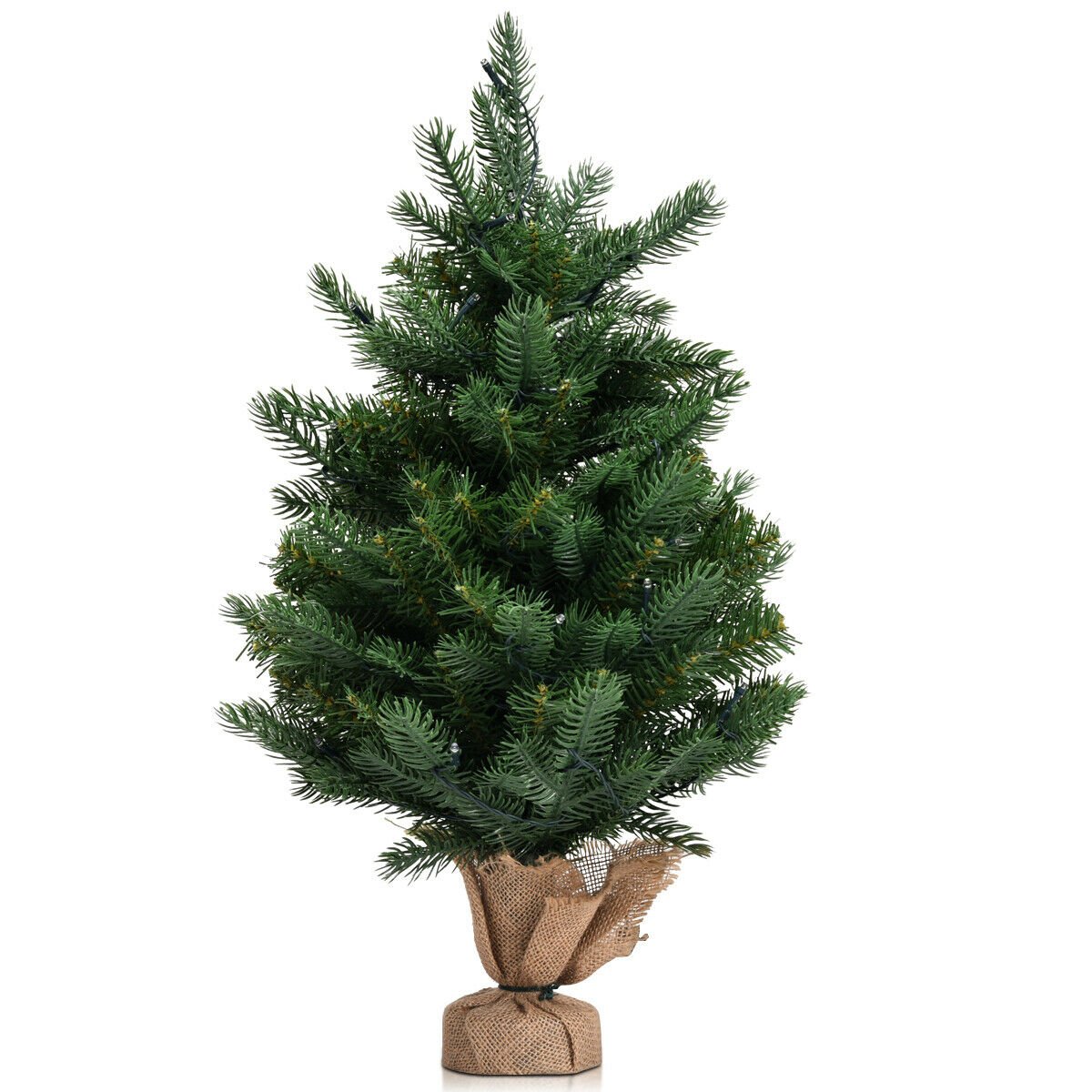 24 Inch Tabletop Fir Artificial Christmas Tree with LED Lights view 7