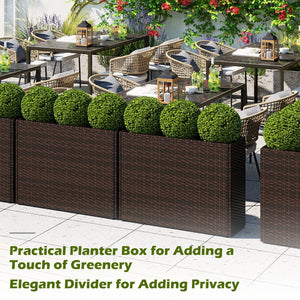 24 Inch Tall Raised Garden Bed All-Weather PE Rattan Wicker Flowerpot with Liner view 5