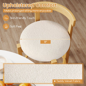 24 Inch Teddy Velvet Upholstered Counter Height Bar Stools with Backrests and Footrests-Set of 2 view 9