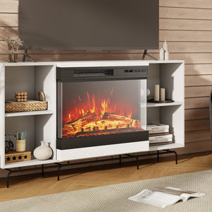 24 Inches 3-Sided Glass Electric Fireplace Heater with Remote Control view 2