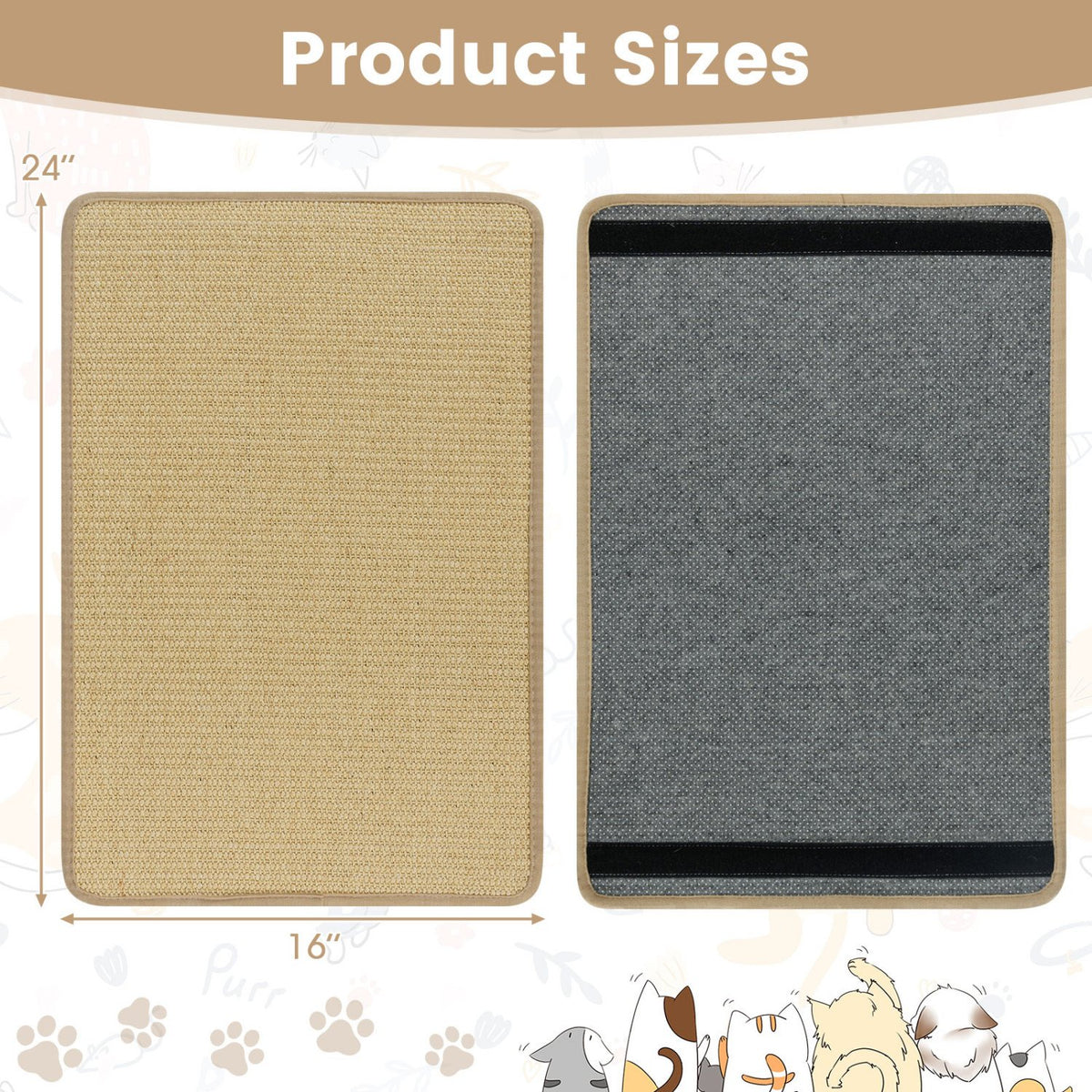 24 x 16 Inch 6-Piece Cat Scratcher Mat Set view 5