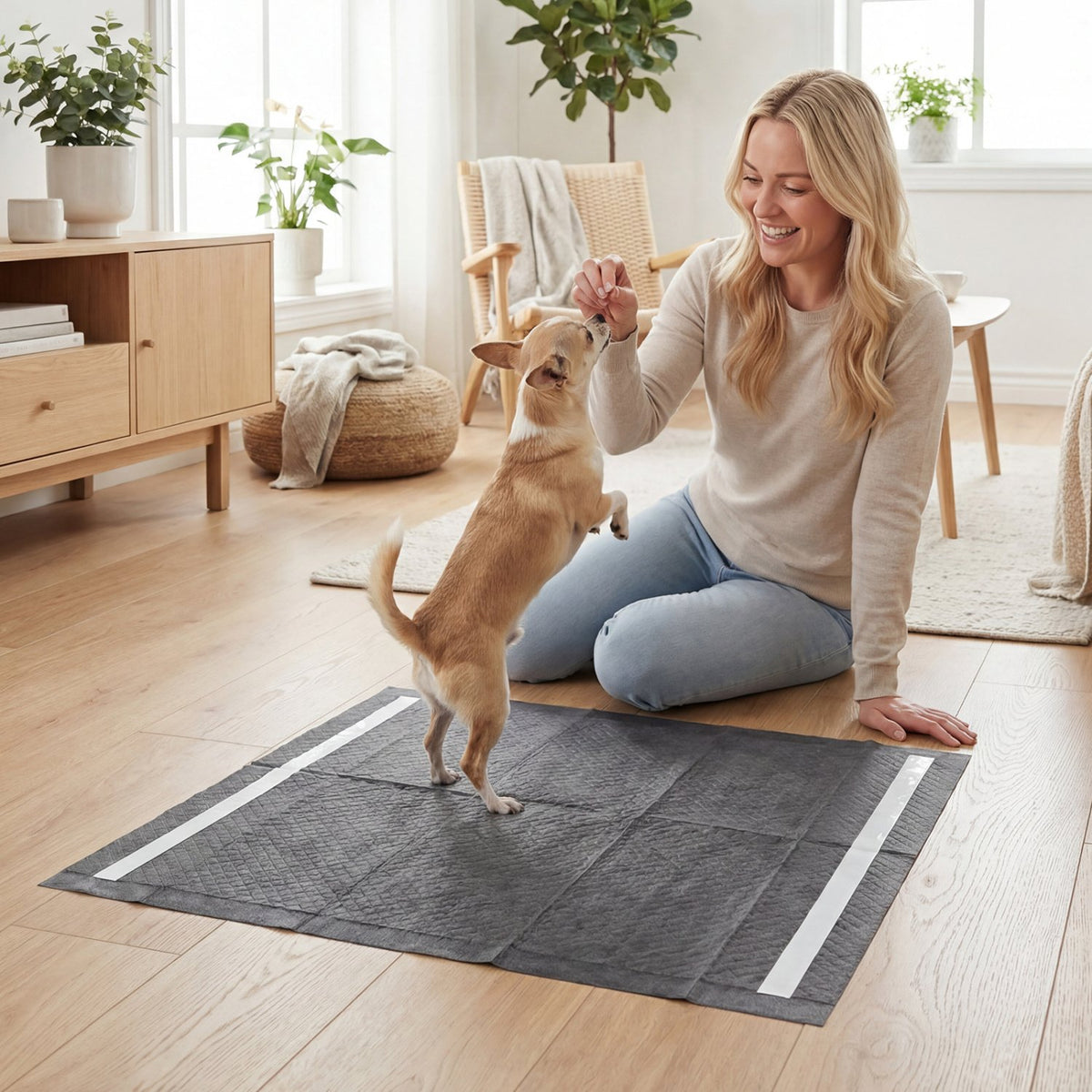 24 inches x 24 inches Charcoal Dog Pee Pads 6-Layer for Dogs-Black view 2