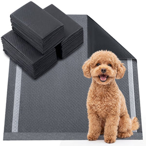 24 inches x 24 inches Charcoal Dog Pee Pads 6-Layer for Dogs-Black view 3