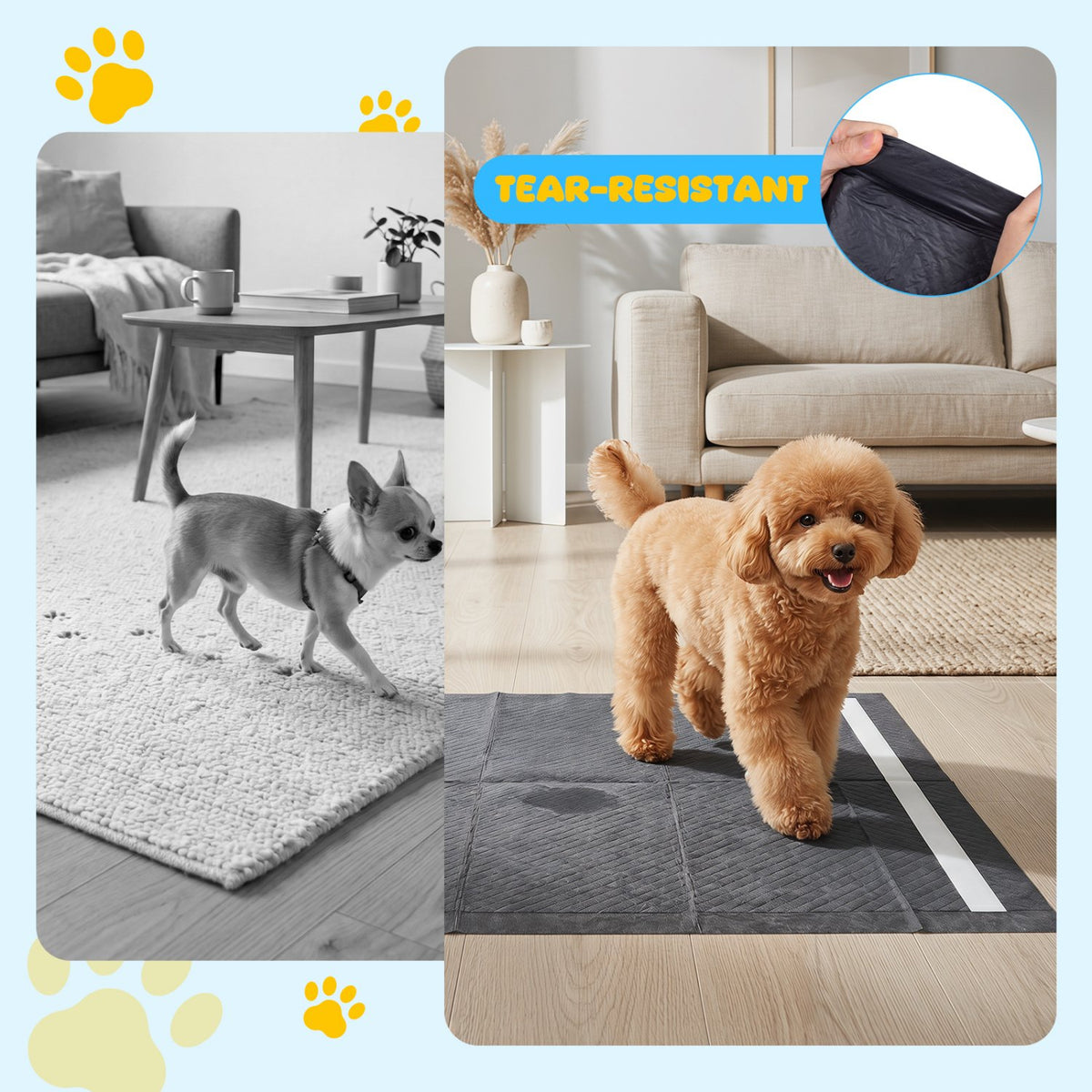24 inches x 24 inches Charcoal Dog Pee Pads 6-Layer for Dogs-Black view 9