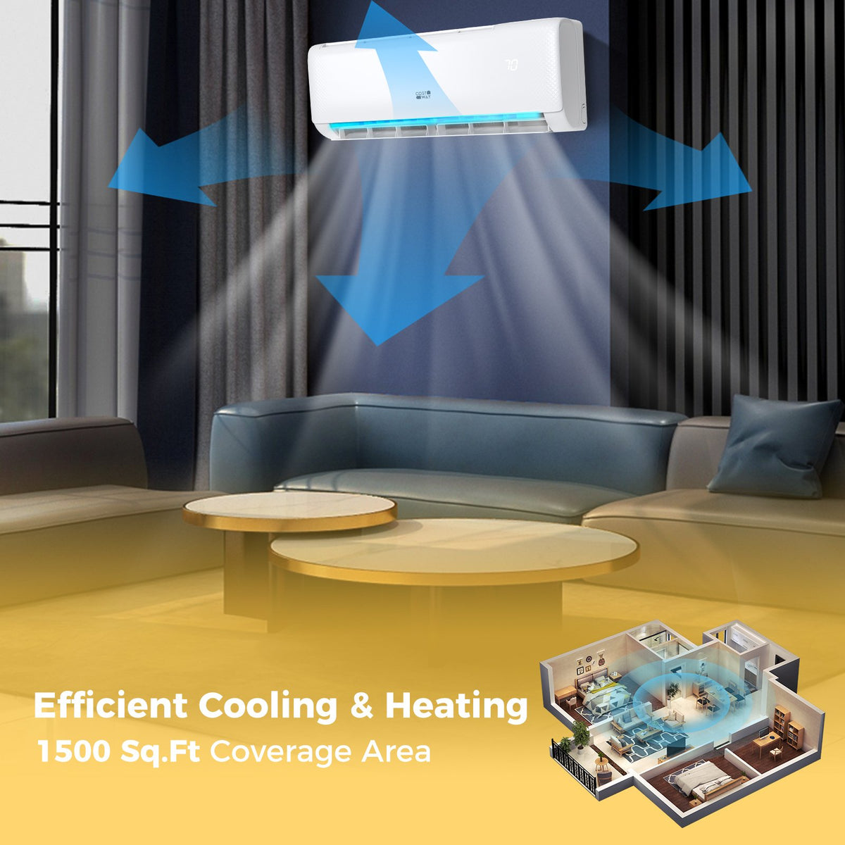 Airtural Series 24000 BTU 21 SEER2 Mini Split Heat Pump Energy Star Certified WiFi Enabled view 5