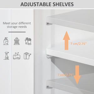 Freestanding Bathroom Cabinet with Adjustable Shelf and Drawers, Small Cabinet for Bathroom, Living Room, White