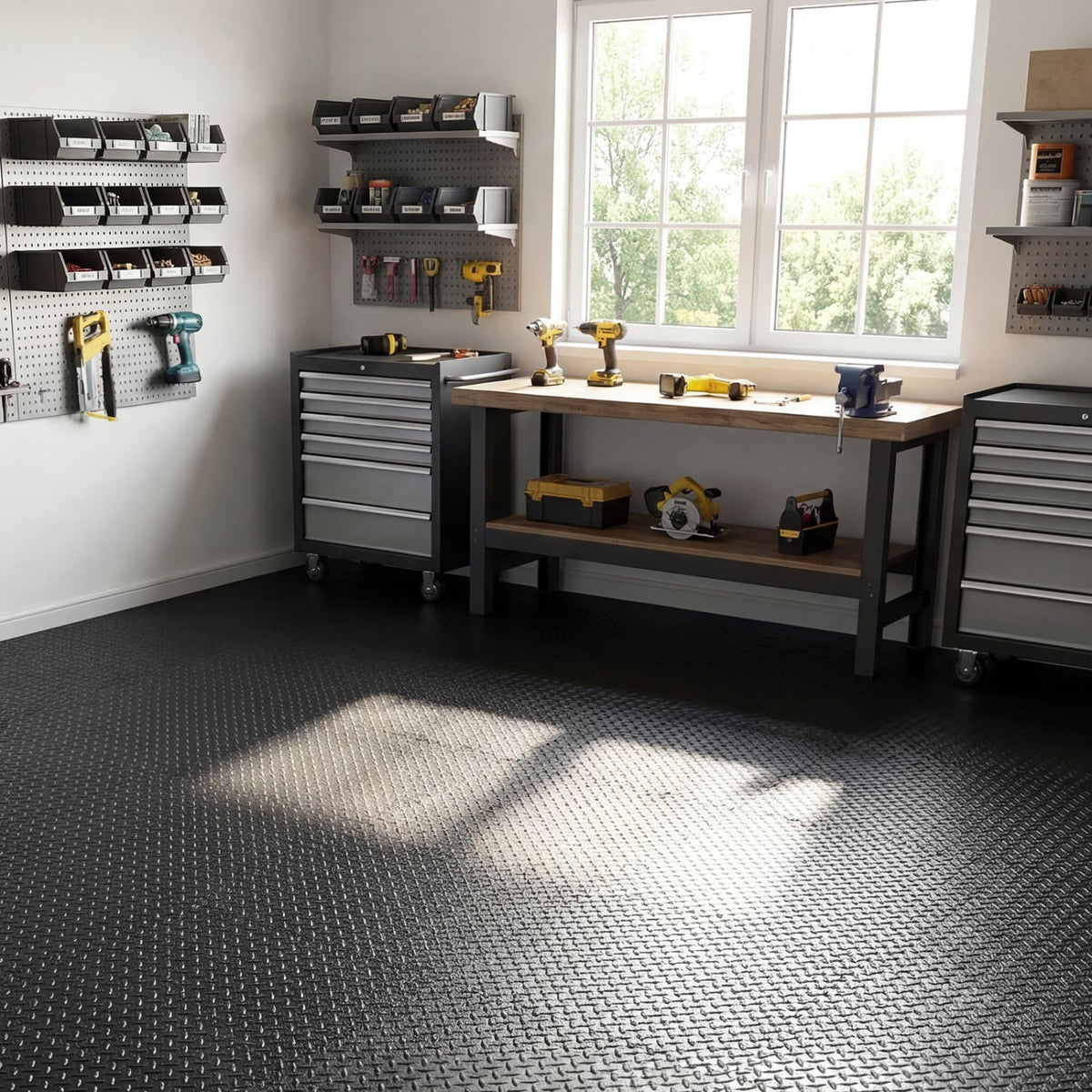 24Tiles 1/2 inches Puzzle Exercise Floor Mats-Black view 5