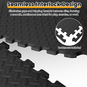 24Tiles 1/2 inches Puzzle Exercise Floor Mats-Black view 9