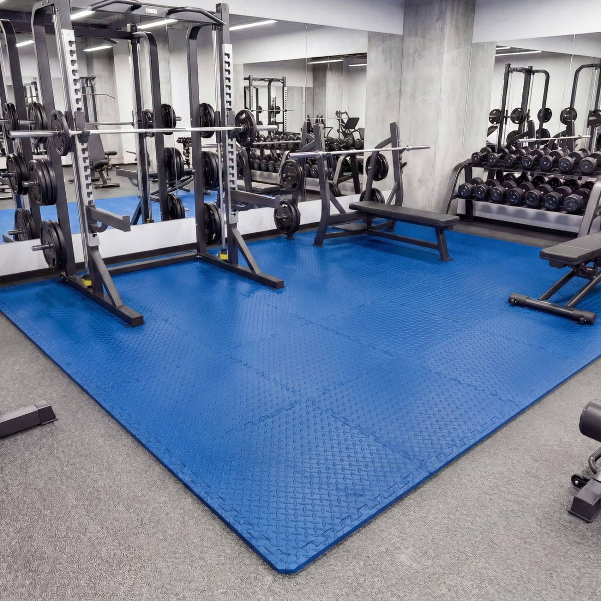 24Tiles 1/2 inches Puzzle Exercise Floor Mats-Blue view 2