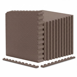 24Tiles 1/2 inches Puzzle Exercise Floor Mats-Brown view 4