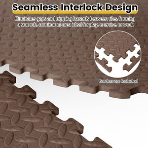 24Tiles 1/2 inches Puzzle Exercise Floor Mats-Brown view 6