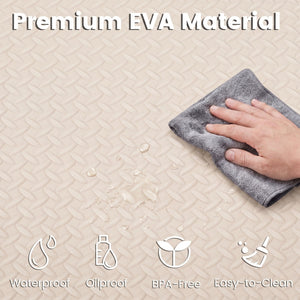 24Tiles 1/2 inches Puzzle Exercise Floor Mats-Beige view 8