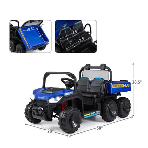 24V Kids Ride on Dump Truck with Electric Dump Bed, 2-Seater 4WD view 5
