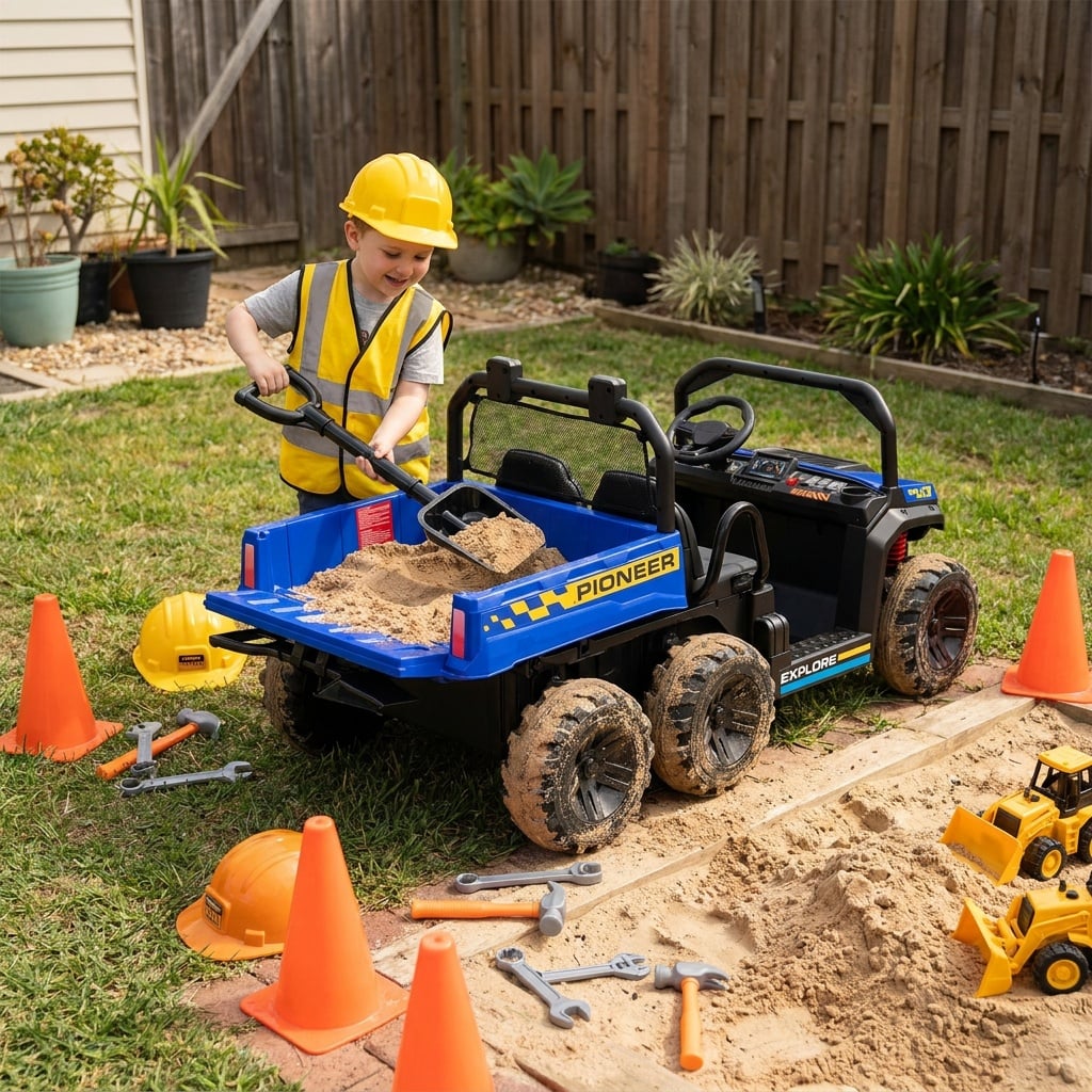 24V Kids Ride on Dump Truck with Electric Dump Bed, 2-Seater 4WD view 6