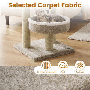 24 inches Cat Tower with 2 Plush Perches, Scratching Posts and Dangling Ball view 7