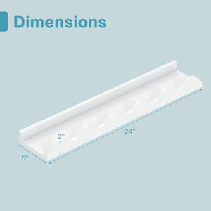 24 Inch Kids Bookshelf Set of 4 Wall-Mounted Picture Ledge Shelf-White view 5