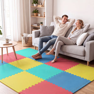 24 Pack Non-Slip Protective Interlocking EVA Foam Floor Tiles-Multicolor view 2