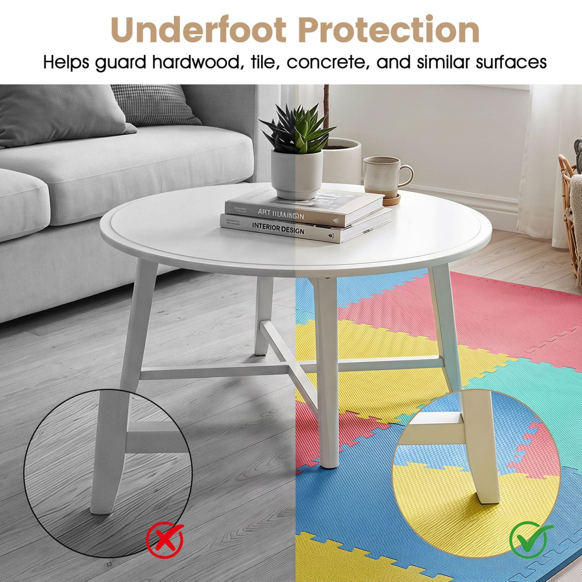 24 Pack Non-Slip Protective Interlocking EVA Foam Floor Tiles-Multicolor view 8