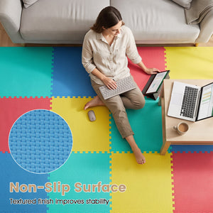 24 Pack Non-Slip Protective Interlocking EVA Foam Floor Tiles-Multicolor view 9