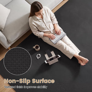 24 Pack Non-Slip Protective Interlocking EVA Foam Floor Tiles-Black view 9