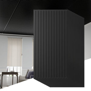 24-Pack PVC Slat Wall Panels for Interior Wall Decoration for Living Room and TV Background-Black