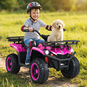 24V Electric Ride On Quad with LED Headlights-Pink view 3