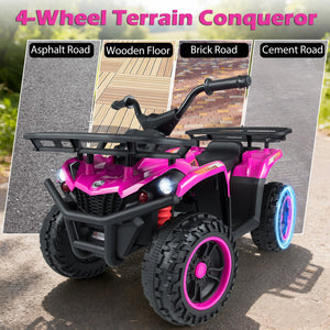24V Electric Ride On Quad with LED Headlights-Pink view 8