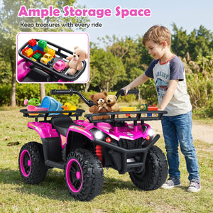 24V Electric Ride On Quad with LED Headlights-Pink view 9