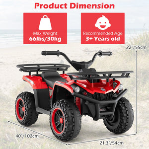 24V Electric Ride On Quad with LED Headlights-Red view 4