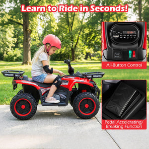 24V Electric Ride On Quad with LED Headlights-Red view 7