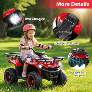 24V Electric Ride On Quad with LED Headlights-Red view 9