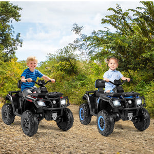 24V Kids ATV 2-Seater with 4 Motors with LED Lights and Music-Blue view 3