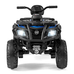 24V Kids ATV 2-Seater with 4 Motors with LED Lights and Music-Blue view 6