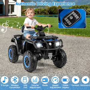 24V Kids ATV 2-Seater with 4 Motors with LED Lights and Music-Blue view 8