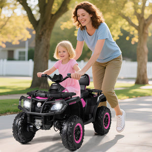 24V Kids ATV 2-Seater with 4 Motors with LED Lights and Music-Pink view 2