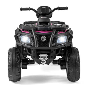 24V Kids ATV 2-Seater with 4 Motors with LED Lights and Music-Pink view 4