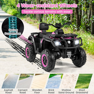 24V Kids ATV 2-Seater with 4 Motors with LED Lights and Music-Pink view 8