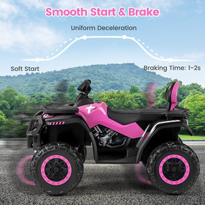 24V Kids ATV 2-Seater with 4 Motors with LED Lights and Music-Pink view 9