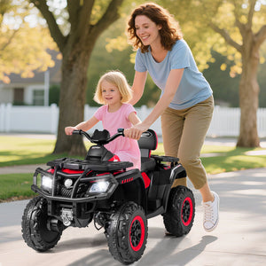24V Kids ATV 2-Seater with 4 Motors with LED Lights and Music-Red view 3
