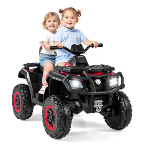 24V Kids ATV 2-Seater with 4 Motors with LED Lights and Music-Red view 4
