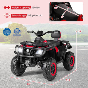 24V Kids ATV 2-Seater with 4 Motors with LED Lights and Music-Red view 5