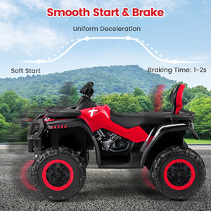 24V Kids ATV 2-Seater with 4 Motors with LED Lights and Music-Red view 9