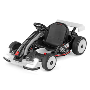 24V Kids Go Kart Licensed Audi Adjustable Ride on Racing Toy with Horn-Black & White view 3