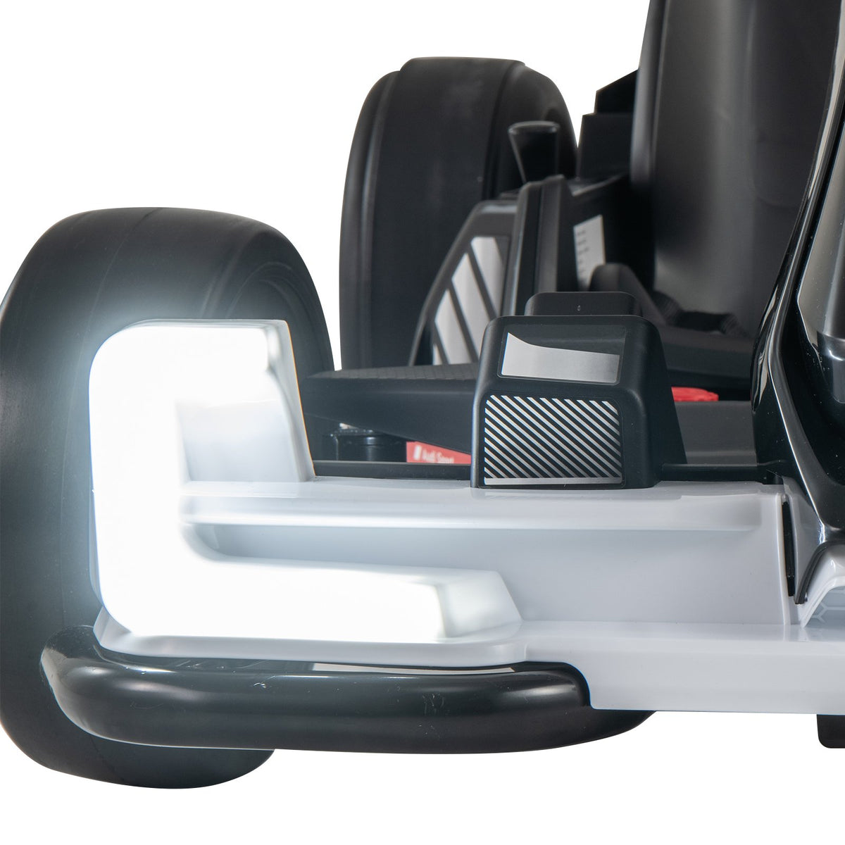 24V Kids Go Kart Licensed Audi Adjustable Ride on Racing Toy with Horn-Black & White view 6