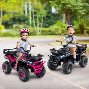 24V Kids Ride on Electric ATV Quad Car with Realistic Sounds and, LED Lights-Black view 6