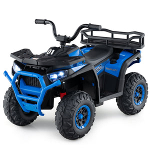 24V Kids Ride on Electric ATV Quad Car with Realistic Sounds and, LED Lights-Navy view 4