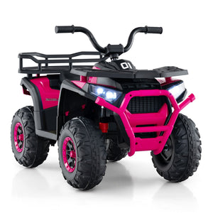 24V Kids Ride on Electric ATV Quad Car with Realistic Sounds and, LED Lights-Pink